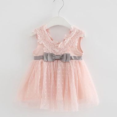 Cute Bow Lace Infant Dress